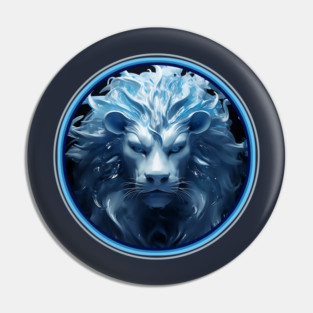 Blue 3D Lions Head Pin
