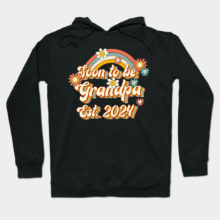 Soon To Be Grandpa Est. 2024 Family 60s 70s Hippie Costume Hoodie