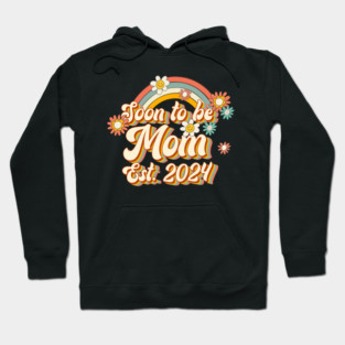 Soon To Be Mom Est. 2024 Family 60s 70s Hippie Costume Hoodie