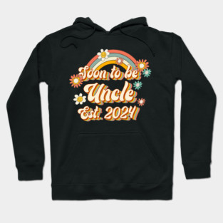 Soon To Be Uncle Est. 2024 Family 60s 70s Hippie Costume Hoodie