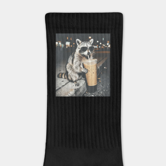 Raccoon-Drinking-Iced-Coffee by BlackMeme94