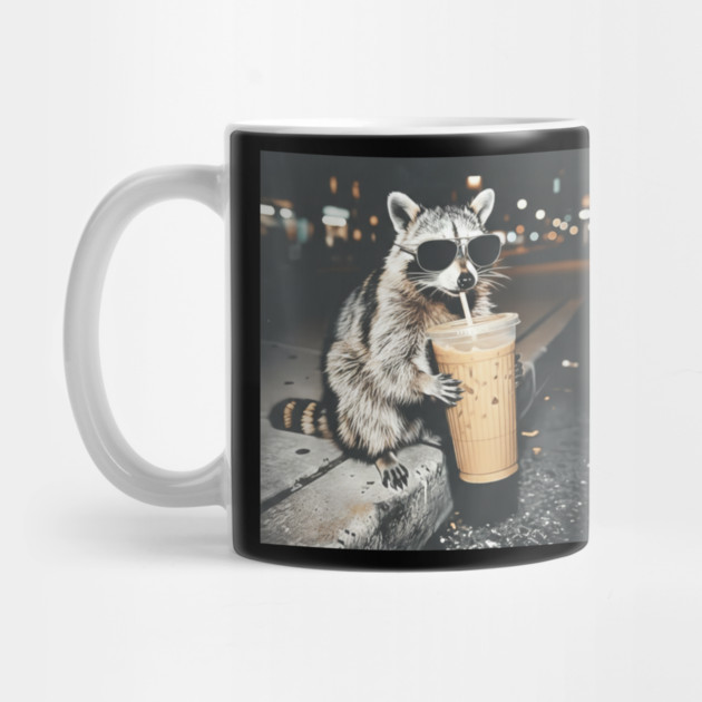 Raccoon-Drinking-Iced-Coffee by BlackMeme94