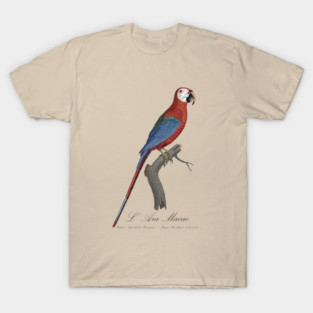 Red and Green Macaw Parrot - L' Ara Macao - Jacques Barraband 19th century Illustration T-Shirt