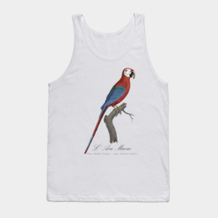 Red and Green Macaw Parrot - L' Ara Macao - Jacques Barraband 19th century Illustration Tank Top
