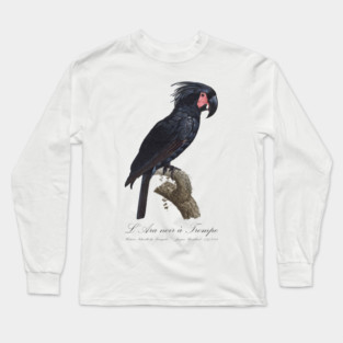 Palm Cockatoo Parrot / L' Ara Noir a Trompe - Jacques Barraband 19th century Illustration Long Sleeve T-Shirt