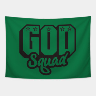 God Squad Black Logo Tapestry