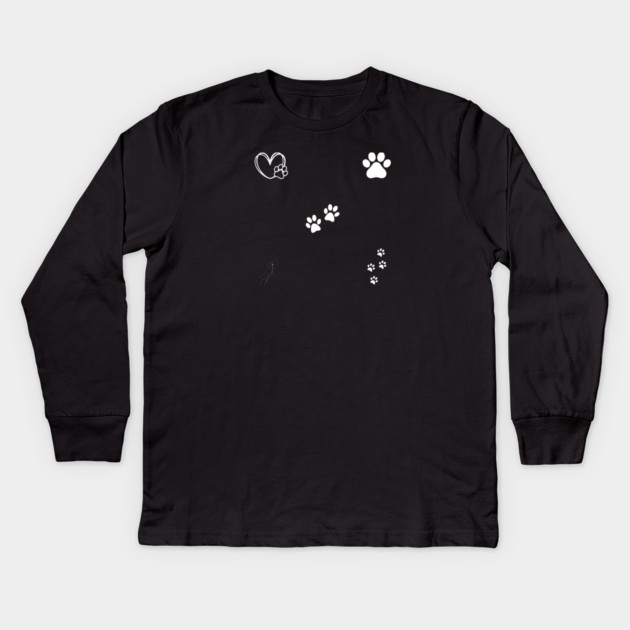 Dog Paws Kids Long Sleeve T-Shirt by BlackMeme94