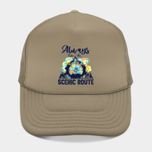 Always Take The Scenic Route Funny Adventure Hiking Camping Hat