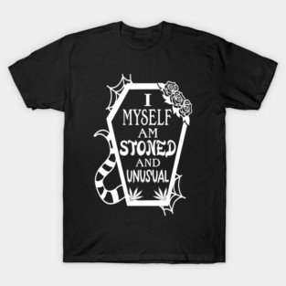 I Myself Am Stoned And Unusual Funny Skeleton Halloween T-Shirt