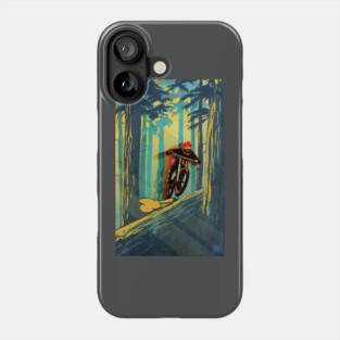 Forest log mountain bike ghost jumper Phone Case