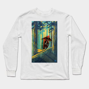 Forest log mountain bike ghost jumper Long Sleeve T-Shirt
