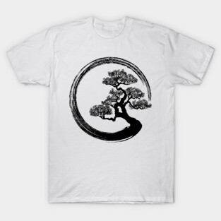 Enso Zen Circle and Bonsai Tree T-Shirt