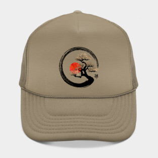 Enso Zen Circle and Bonsai Tree Hat