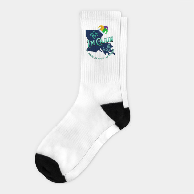 I'm Cajun v1 Teal/Grunge look Socks by WarFX Designs