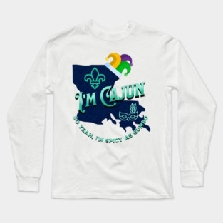 I'm Cajun v1 Teal/Grunge look Long Sleeve T-Shirt