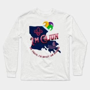 I'm Cajun v1 Red/Grunge look Long Sleeve T-Shirt