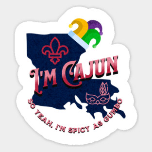 I'm Cajun v1 Red/Grunge look Magnet