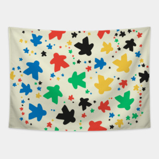 Meeple Colorful Pattern Board Games Tapestry