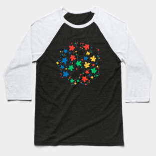 Meeple Colorful Pattern Board Games Baseball T-Shirt