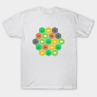 Minimalist Settlers Tile Board Games T-Shirt
