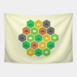 Minimalist Settlers Tile Board Games Tapestry