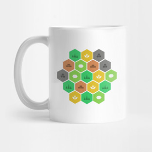 Minimalist Settlers Tile Board Games Mug