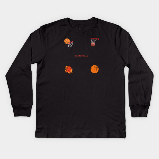 Basketball Lover Kids Long Sleeve T-Shirt by BlackMeme94