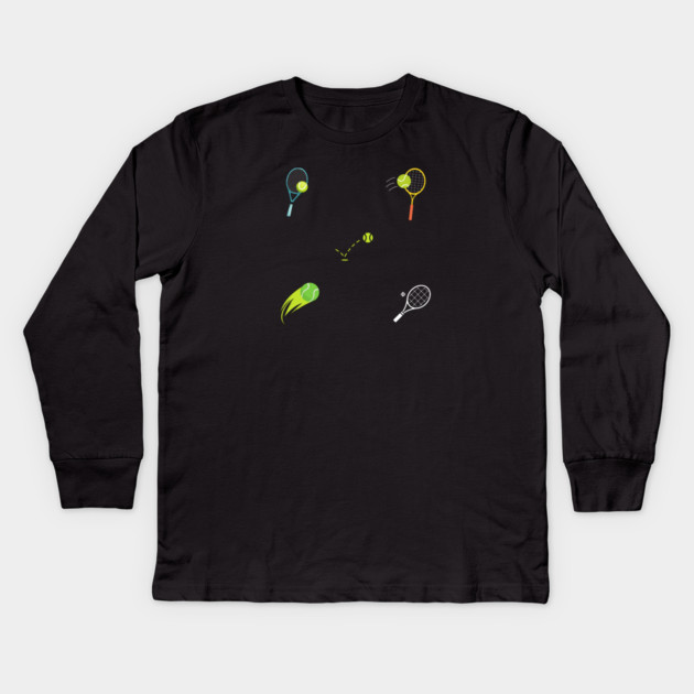 Tennis Lover Kids Long Sleeve T-Shirt by BlackMeme94