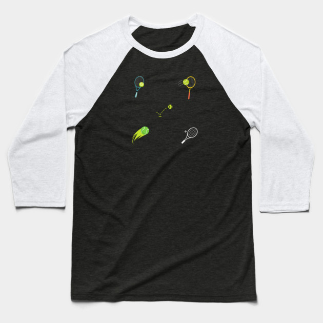 Tennis Lover Baseball T-Shirt by BlackMeme94