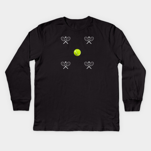 Tennis Lover Kids Long Sleeve T-Shirt by BlackMeme94
