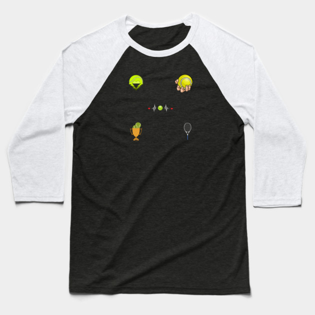 Tennis Lover Baseball T-Shirt by BlackMeme94