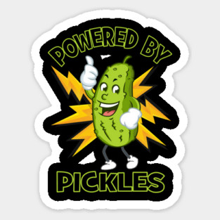 Funny Powered By Pickles Great Pickle Lover Gift Idea Sticker