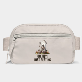 Funny skeleton taking a rest design Bag