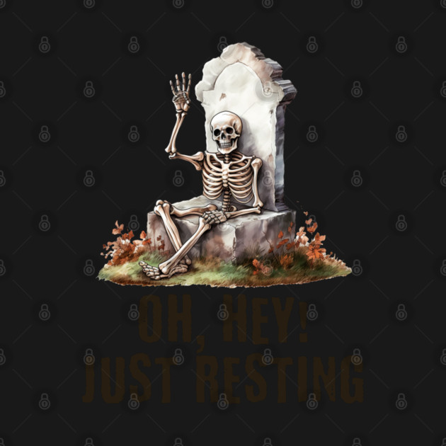 Funny skeleton taking a rest design by Luxinda