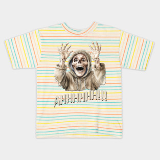 Ahhh! Funny Surprised Skeleton design Kids T-Shirt