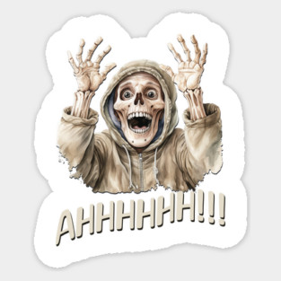 Ahhh! Funny Surprised Skeleton design Magnet