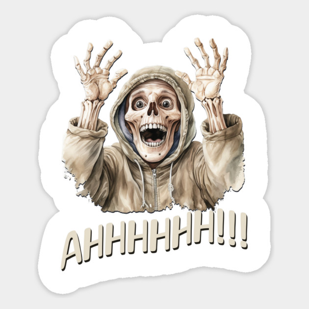 Ahhh! Funny Surprised Skeleton design Magnet by Luxinda