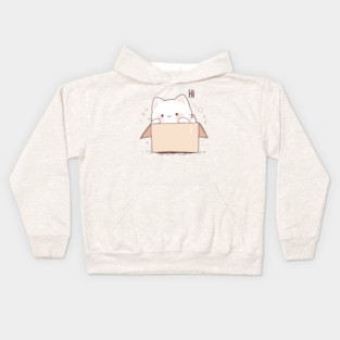 Cute Kawaii Cat says Hi Kids Hoodie