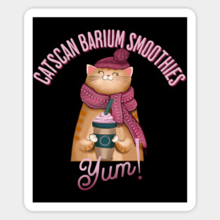 Funny CTScan barium beverage Happy Cat design Sticker