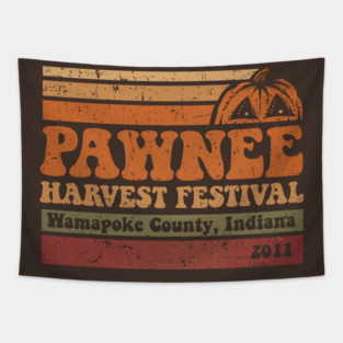 Vintage Pawnee Harvest Festival Tapestry