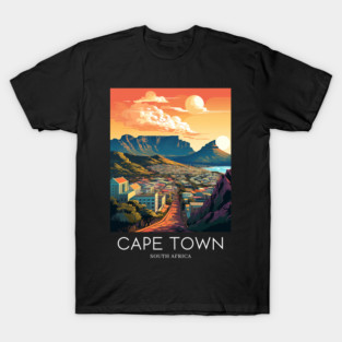 A Pop Art Travel Print of Cape Town - South Africa T-Shirt