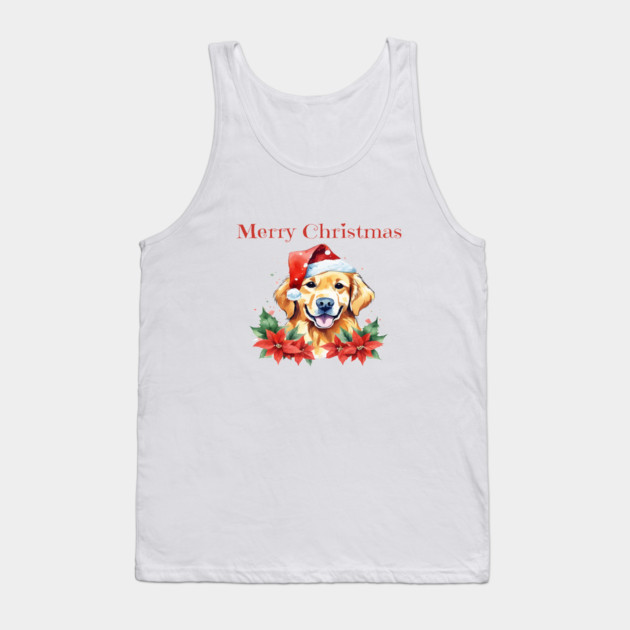 Golden Retriever Christmas, Dogs, Pets, Dog Lovers, Holidays with Pets Tank Top by BirdsnStuff