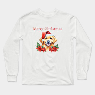 Golden Retriever Christmas, Dogs, Pets, Dog Lovers, Holidays with Pets Long Sleeve T-Shirt