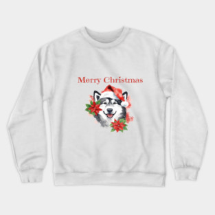 Alaskan Malamute Christmas, Holiday, X-mas, Dogs, Animal Lovers, Pets Crewneck Sweatshirt
