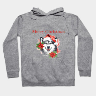 Alaskan Malamute Christmas, Holiday, X-mas, Dogs, Animal Lovers, Pets Hoodie