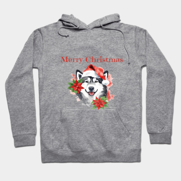 Alaskan Malamute Christmas, Holiday, X-mas, Dogs, Animal Lovers, Pets Hoodie by BirdsnStuff