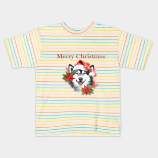Alaskan Malamute Christmas, Holiday, X-mas, Dogs, Animal Lovers, Pets Kids T-Shirt