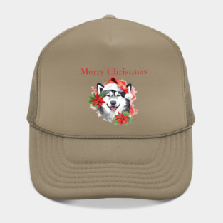 Alaskan Malamute Christmas, Holiday, X-mas, Dogs, Animal Lovers, Pets Hat