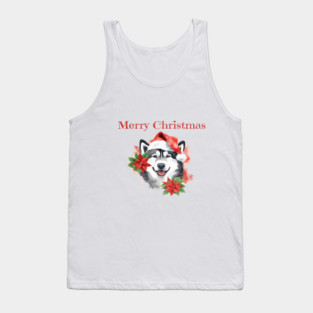 Alaskan Malamute Christmas, Holiday, X-mas, Dogs, Animal Lovers, Pets Tank Top