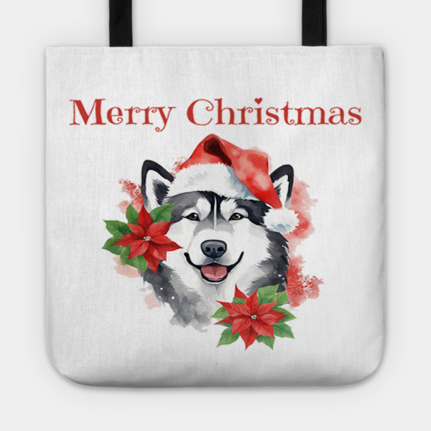 Alaskan Malamute Christmas, Holiday, X-mas, Dogs, Animal Lovers, Pets Tote by BirdsnStuff